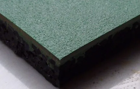 Si-PU system with recycle rubber layer