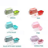 

Collapsible foldable food Containers Silicone rubber storage Collapsible Lunch Box