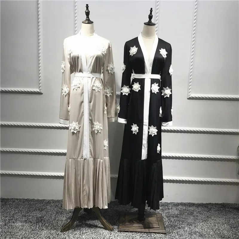 

2019 hot selling excellent quality soft pleated material wholesale abaya islamic clothing, Black,beige