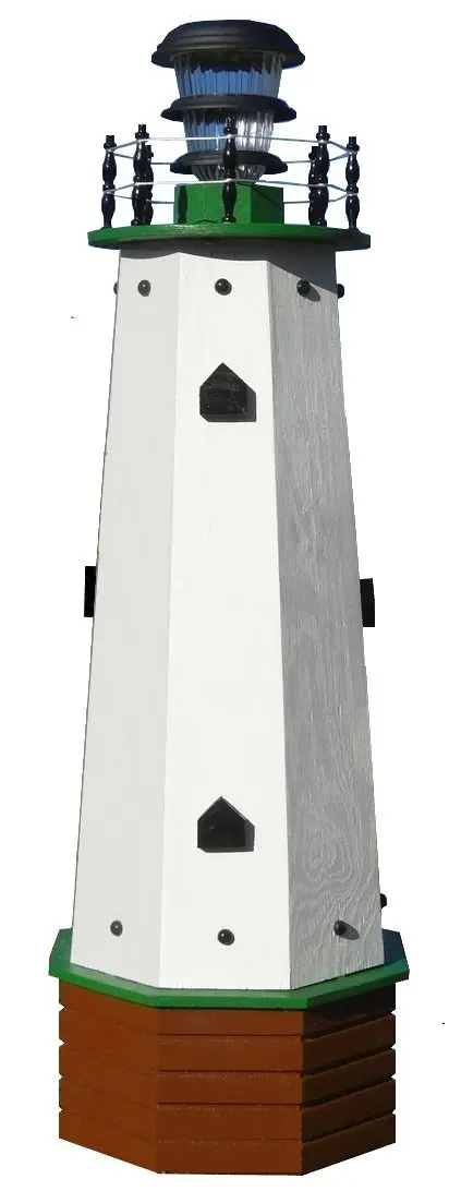 Buy Solar Lighthouse Wooden Decorative Lawn and Garden Ornament - 36