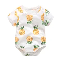 

2018 Baby Summer Clothes For Child Girls And Boys Short Sleeve Printed Cotton Fabric Baby Triangle Clothes