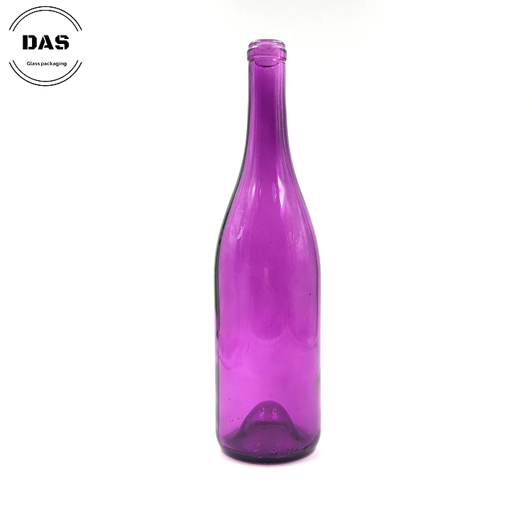 Home Decor 750ml Purple Glass Wine Bottle With Cork Finish Buy Wine