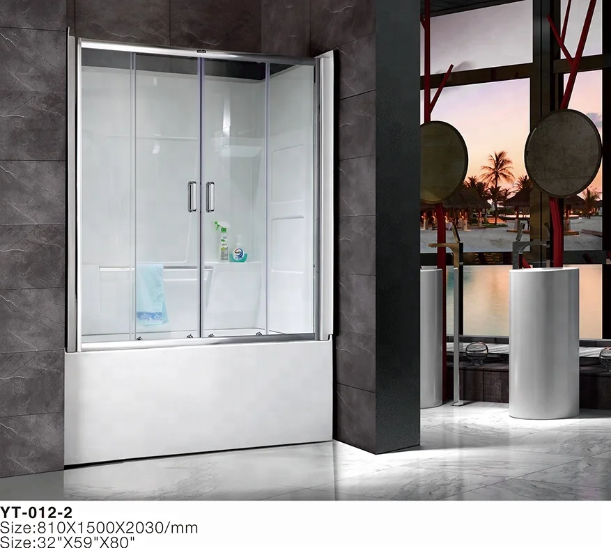
New bathtubs and tub surrounds shower room cubicles tub shower combo with tempered glass 