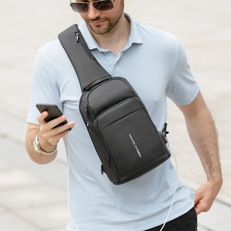 

Mark Ryden Sling bag men chest shoulder bag men shoulder sling bag, Black