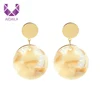 AIDAILA Fashionable Women Resin Acetate Earrings Round Tortoise Shell Earrings Bohemian Earrings With Medical Steel Needle