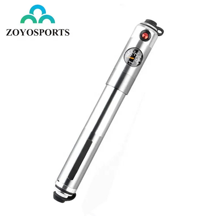

ZOYOSPORTS Mini Hand Air Bike Pump With Gauge Fits Presta And Schrader Road, Mountain, BMX Bicycle Tire Pump, Silver(or customized )