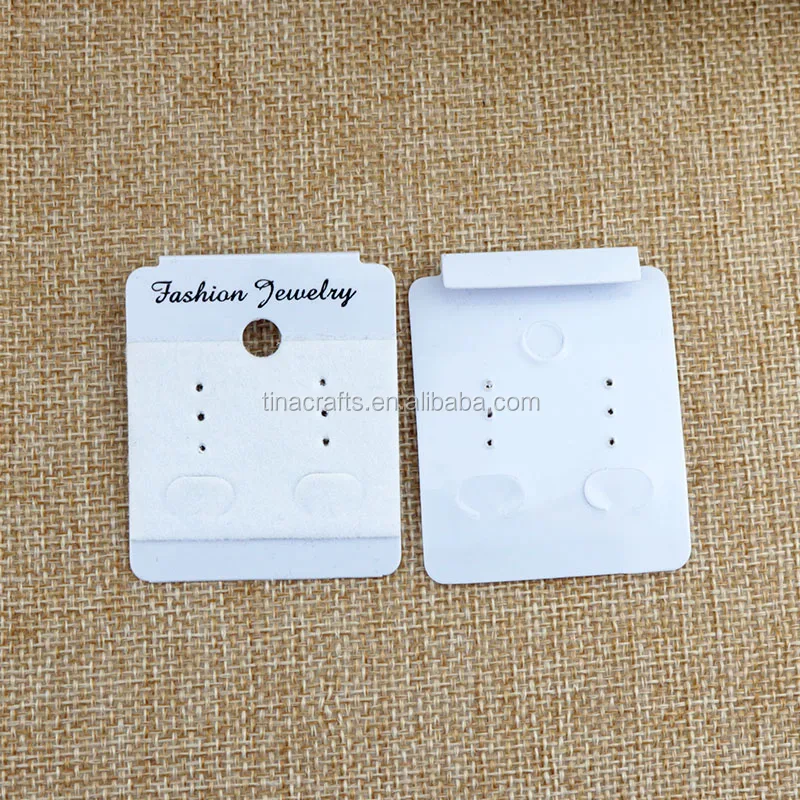

White PVC Earring cards with white velvet