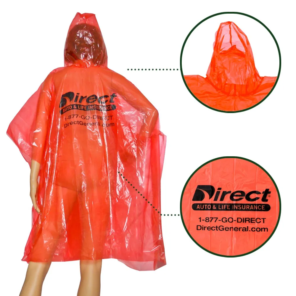 Hot Sale Disposable Poncho Bulk Pe Fashion Brand Rain Poncho Buy