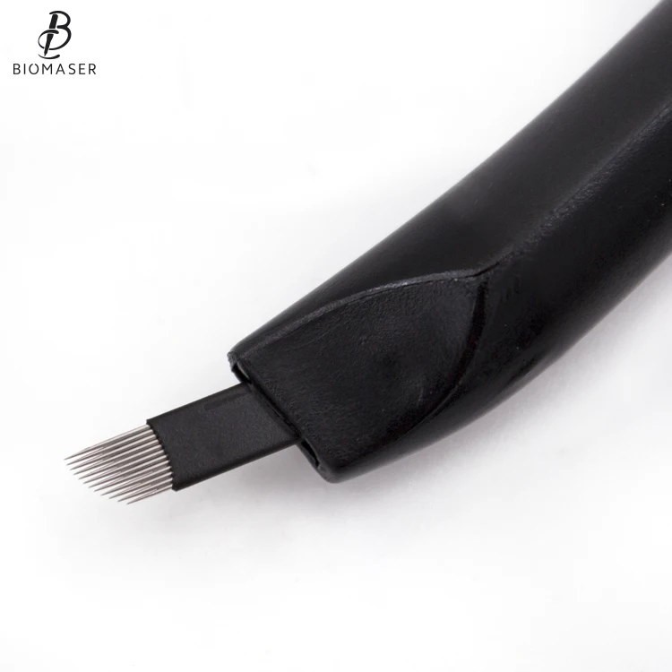 

EO Gas Sterilised Biomaser Professional Tebori Microblading Supplies Disposable Microblading Pen and blade, Black