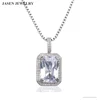 JASEN JEWELRY NEW DESIGN SIlVER LARGE LAB ROYAL CZ PENDANT