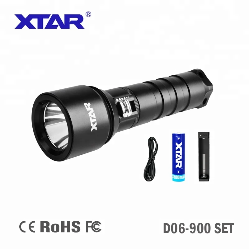 

XTAR Full SET D06 900 lumen Diving Flashlight with cree XM-L2 U2 LED ,18650 battery and 18650 battery charger