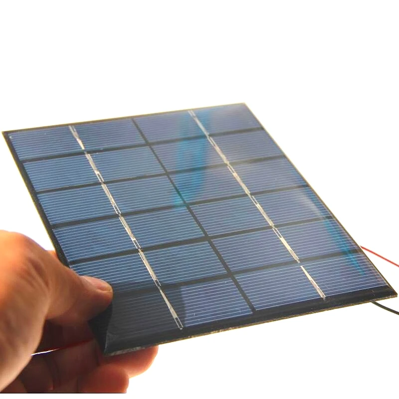BUHESHUI 2W 6V Epoxy Solar Cell Polycrystalline Solar Panel Module+Cable DIY System Solar Charger For 3.7v Battery 136*110*3MM