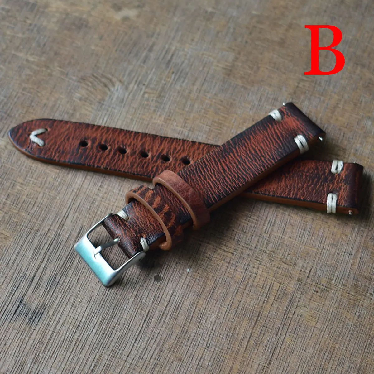 Wholesale 18mm 20mm 22mm 24mm Genuine Leather Western Watch Band