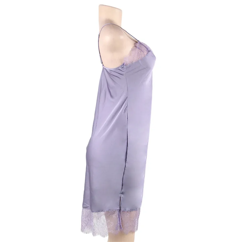 Wholesale Lace Trim Sheer Female Mature Women Sexy Plus Size Silk Satin Nightgown Buy Satin