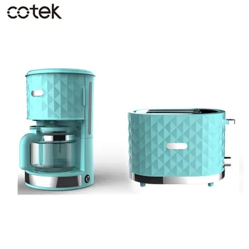 Cotek Diamond Design 3 In 1 Breakfast Makers Coffee Maker Toaster Electric Kettle Set Cotek Diamond Design 3 In 1 Breakfast Makers Coffee Maker Toaster Electric Kettle Set