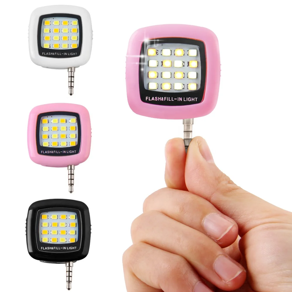 

Cheap price for travel outdoor mobile phones Led camera strong Light 16 LEDS Selfie Flash Fill Light, Black,white,pink