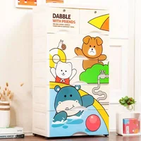 

Baby Cupboard Portable Plastic Cabinet Drawer Storage Cloth Stackable Wardrobe for Kids