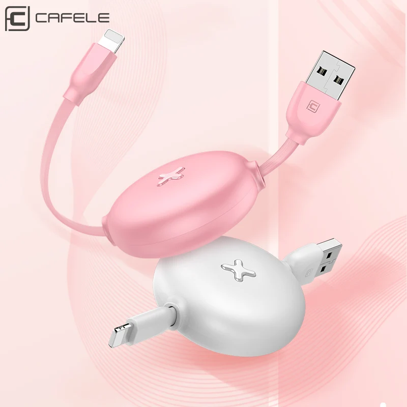 

cafele new fashion unique design abs retractable 100cm 5v 2.0a phone charger data charging usb cable for iphone