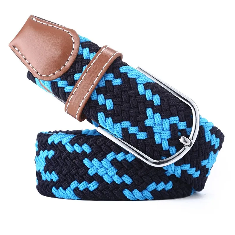 Unisex Woven Elastic Stretch Belt Men Canvas Stretch Braided Elastic ...