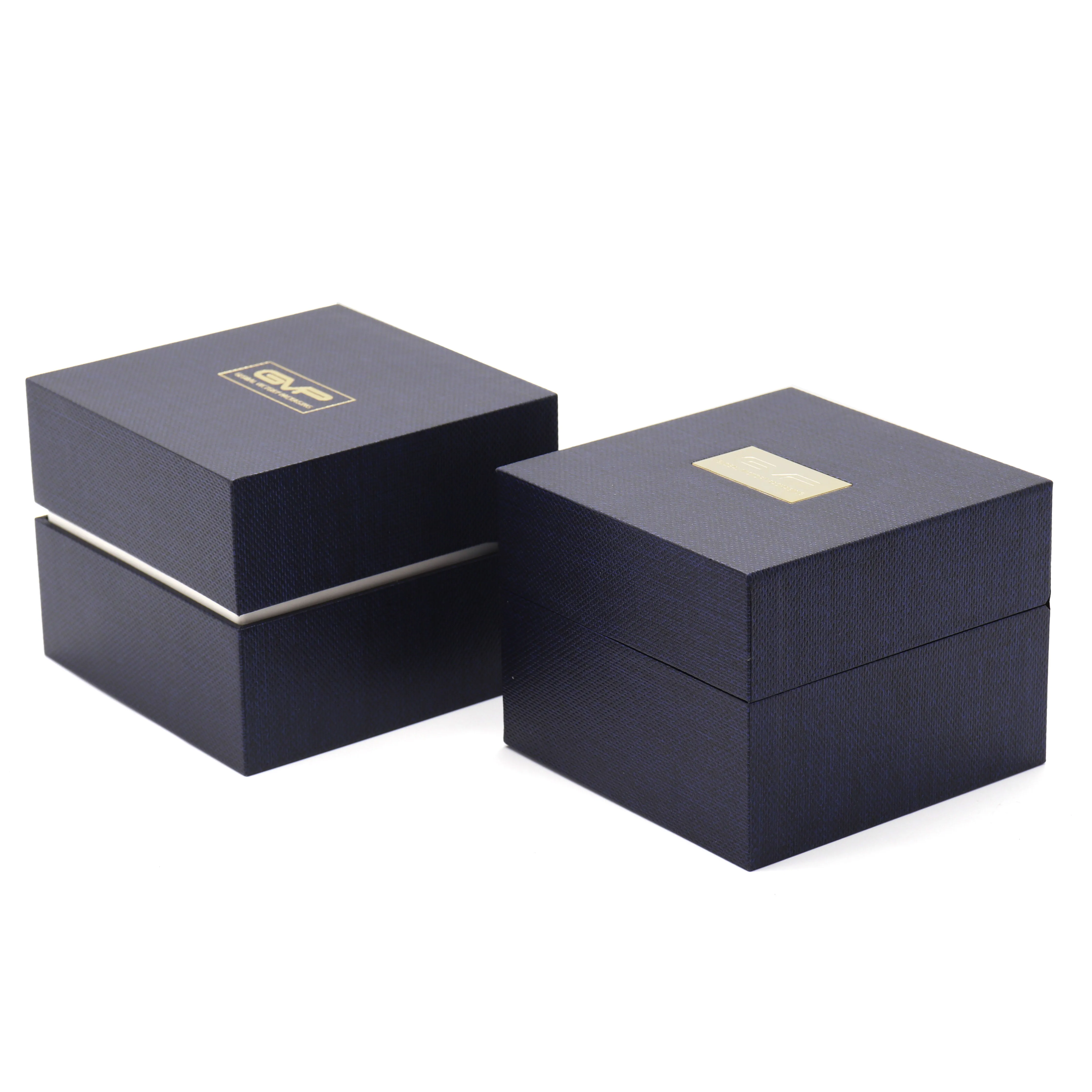 批发海军蓝纸手表礼品盒与自定义标志手表盒豪华 - buy 纸手表包装盒