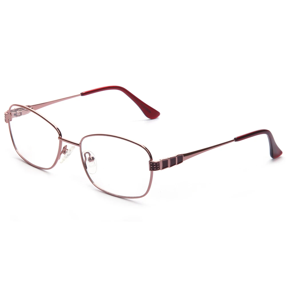 

Made In China Name Brand Silver Color Metal Rim Thin Temple Women Eyewear Glasses Optical Frame With Nose Pad
