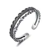 CZCITY Vintage Silver Ring and Men Weave Pattern 925 Sterling Silver Punk Rings for Women Factory Wholesale Fine Jewelry