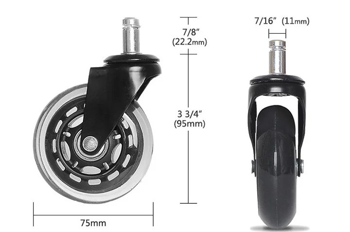 rollerblade office chair castors wheels rubber chair wheels for office chairs