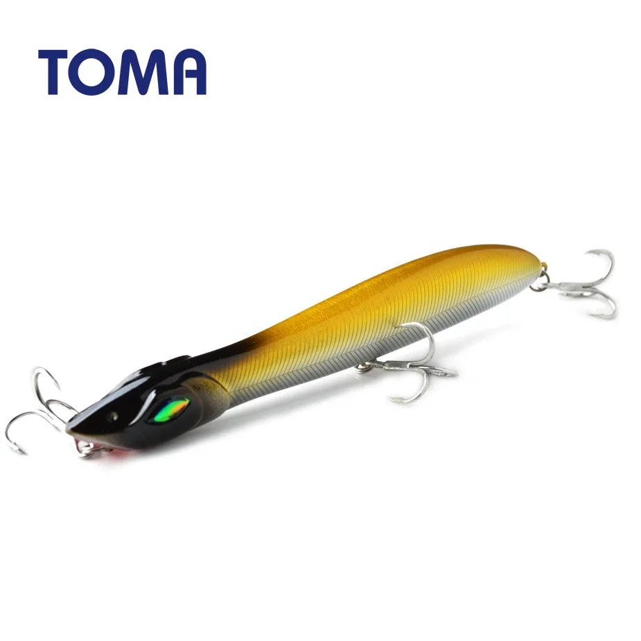 

TOMA 140mm 27g hard body bait fishing popper ABS plastic lures topwater pike lures, 6 colors