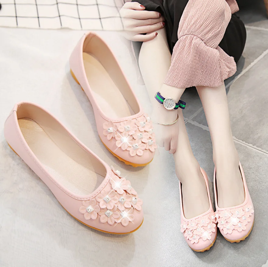 

high quality flower design ladies shoes wholesale china flat shoes casual women' slip on ladies flat casual women shoe, As shown