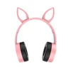LED glowing earphone wireless foldable auriculares kids cat ear headphone