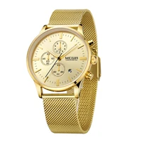 

Hot sales 6 hands simple men watch brand your own Megir watches cheap chronograph watches