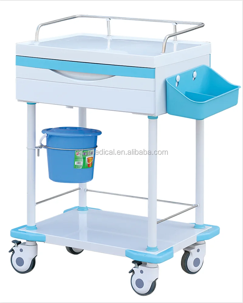 Mobile treatment trolley or cart with one drawer