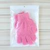 Custom Printing 5 Finger Scrub Bath Shower Glove , Exfoliating Gloves Bath Mitten Massage Scrubber For Dead Skin Cell Remover