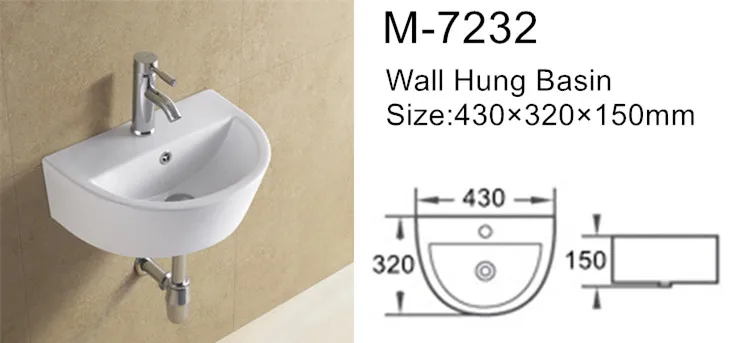 Wall hung restaurant cheap hand washing overflow ring basin ceramic bacia