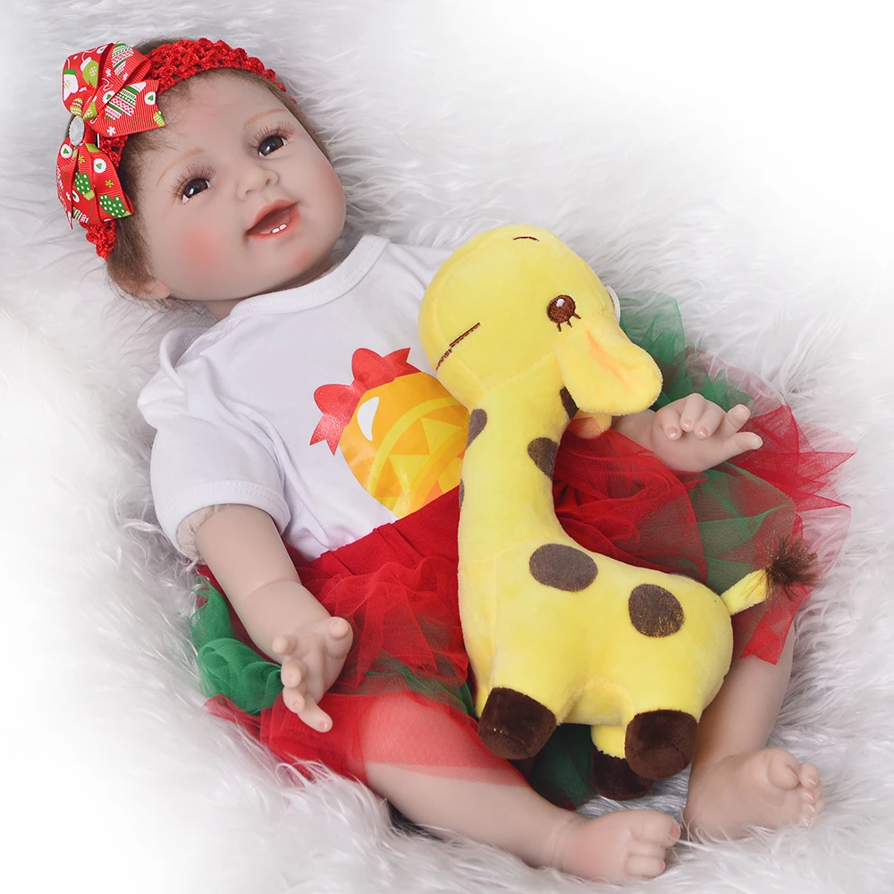 
Wholesale Reborn Doll Girl Baby Newborn Doll 22 Inches 55 cm Lovely Reborn Baby Dolls Silicone Vinyl Kids Playmate Baby Toys 