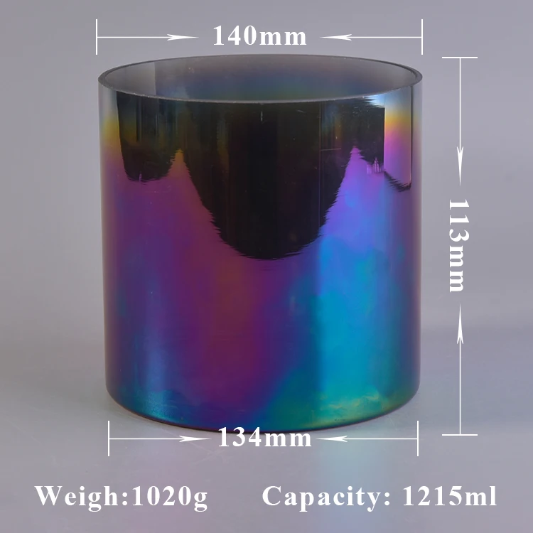Wholesale cylinder sprayed glass candle holders home decoration