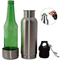 

Beer Bottle Holder Stainless Steel Double Wall Cooler for Soda, Beer and Cider. Designed to Keep Drinks Ice Cold