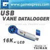 Digital USB Mini Vane Wind Speed Data logger 16K Memory with Ambient temperature and Humidity Made in Taiwan