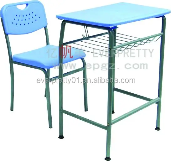 
Hot Sales High Quality School Furniture Classroom Single Desk and Chair For Student 