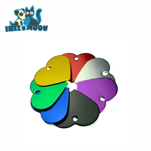 Image of Multi Color Heart Shape Military Dog Tags