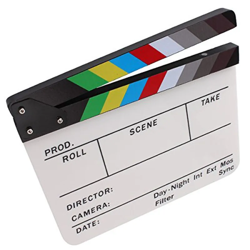 Director Clapperboard, Wooden Director's Film Movie Clapper Board Action Sign Prop Movie Slateboard 30 X 27 X 1.5cm