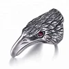 Mens Punk Personality Zircon Inlaid Casting Engraved Olecranon Process Finger Ring