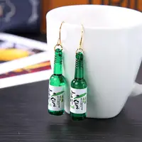 

Fanny plastic wine bottle shape earring