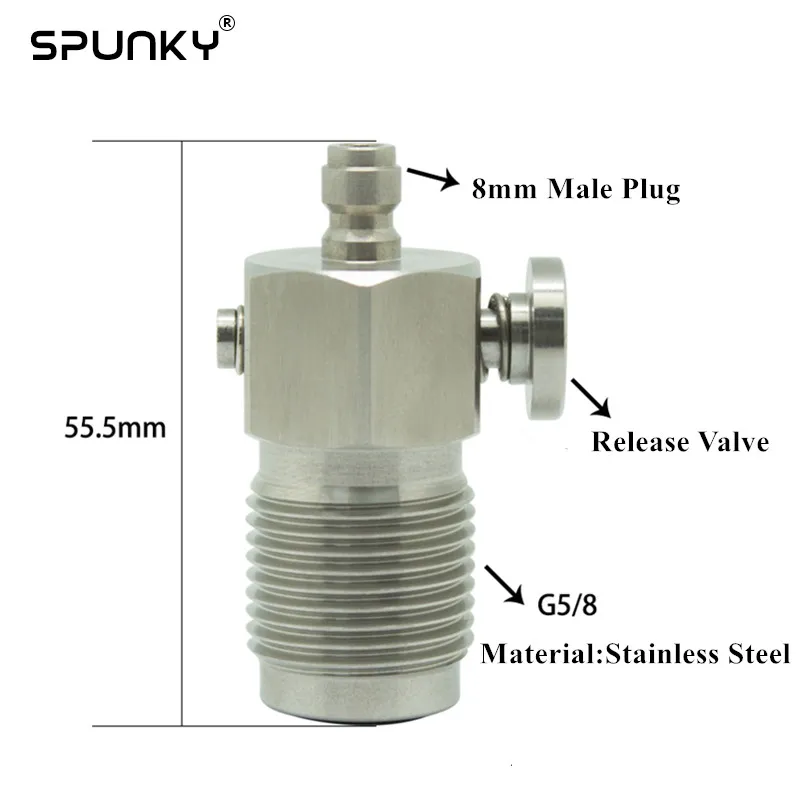New Paintball Pcp Hpa Fill Station Adapter 300bar Din Valve G5/8 With