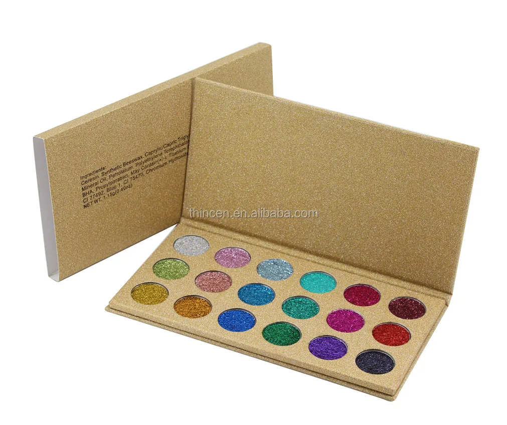 18 Colors Eyeshadow Palette Matte Shimmer Glitter Gold Stamping Package
