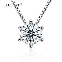 

ELBLUVF Free Shipping Women Copper 925 Simple Zircon Pendant Silver Plated Jewelry Necklace