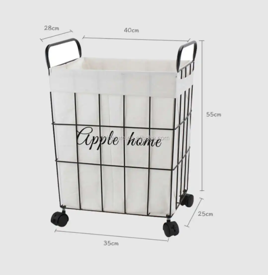 Rustic Metal Frame Home Wire Double Laundry Hamper With Liner Buy