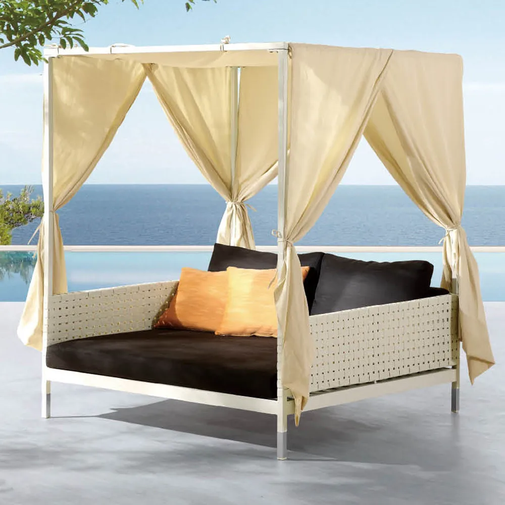 Creative Modern Beach Swimming Pool Sun Lounge With Canopy Creative Modern Beach Swimming Pool Sun Lounge With Canopy Chair Rattan Outdoor Round Sofa