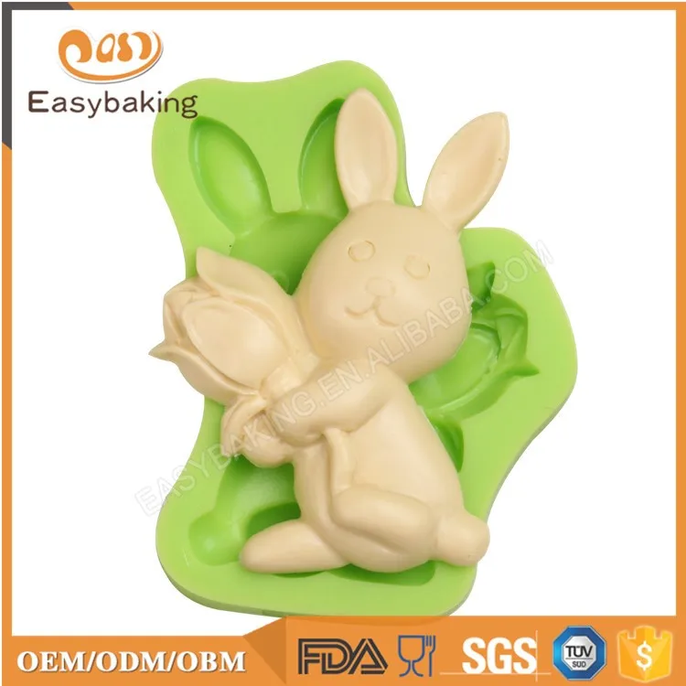 ES-2201 3D Easter rabbit silicone cake decoration mold