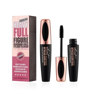 New Fashion Makeup Extension Eye lash Black Waterproof Volumizing 4D Silk Fiber EyeLash Mascara